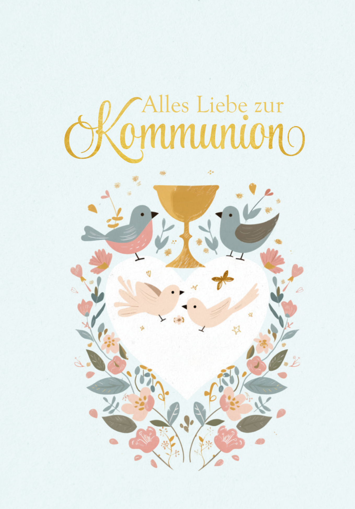 Wunschgutschein Alles Liebe zur Kommunion - Vögel Blumen – Geschenkgutschein Ansicht 2
