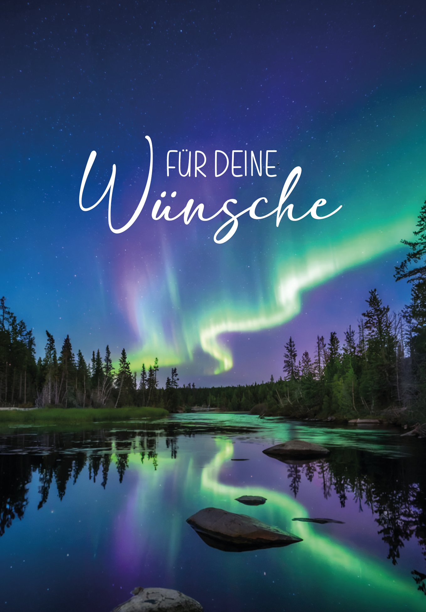 Wunschgutschein Für deine Wünsche - Polarlichter Wald – Geschenkgutschein Ansicht 2