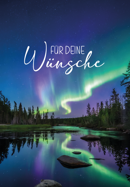 Wunschgutschein Für deine Wünsche - Polarlichter Wald – Geschenkgutschein Ansicht 2