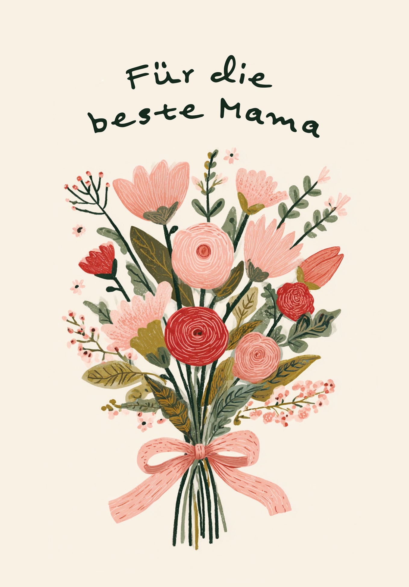 Wunschgutschein Für die beste Mama - Blumenstrauß Beige – Geschenkgutschein Ansicht 2