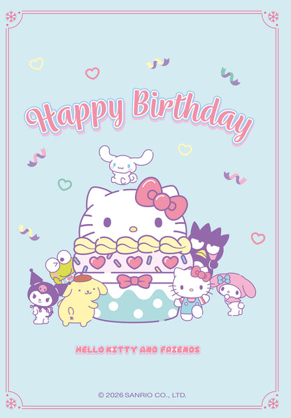 Wunschgutschein Hello Kitty - Happy Birthday - Hellblau PDF – Geschenkgutschein Ansicht 2