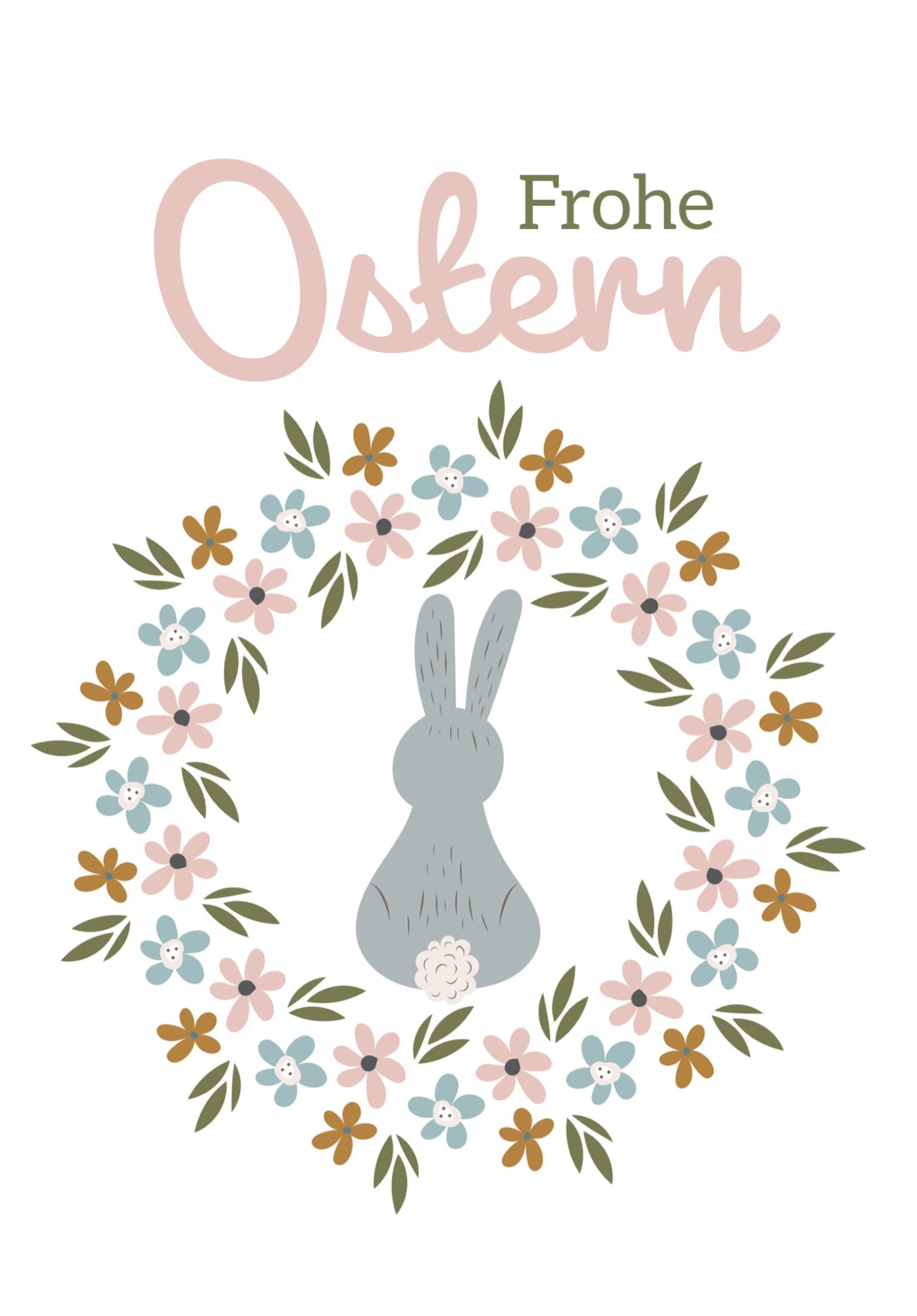 Wunschgutschein Frohe Ostern - Blumenkranz Hase – Geschenkgutschein Ansicht 2