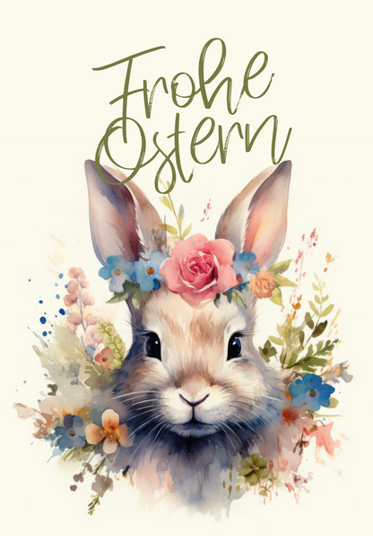 Wunschgutschein Frohe Ostern - Hase Blumen – Geschenkgutschein Ansicht 2