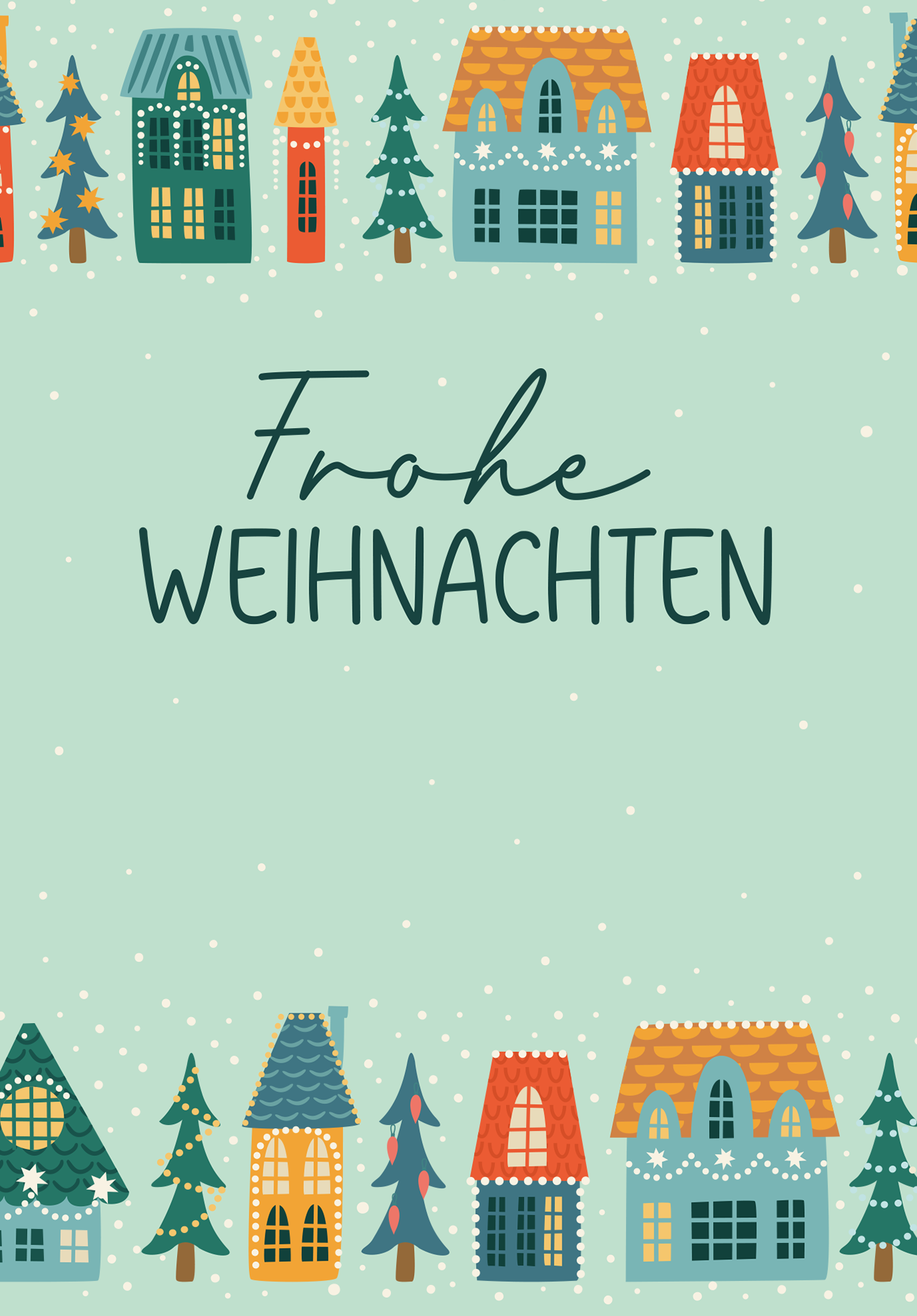Wunschgutschein Frohe Weihnachten - Häuser – Geschenkgutschein Ansicht 2