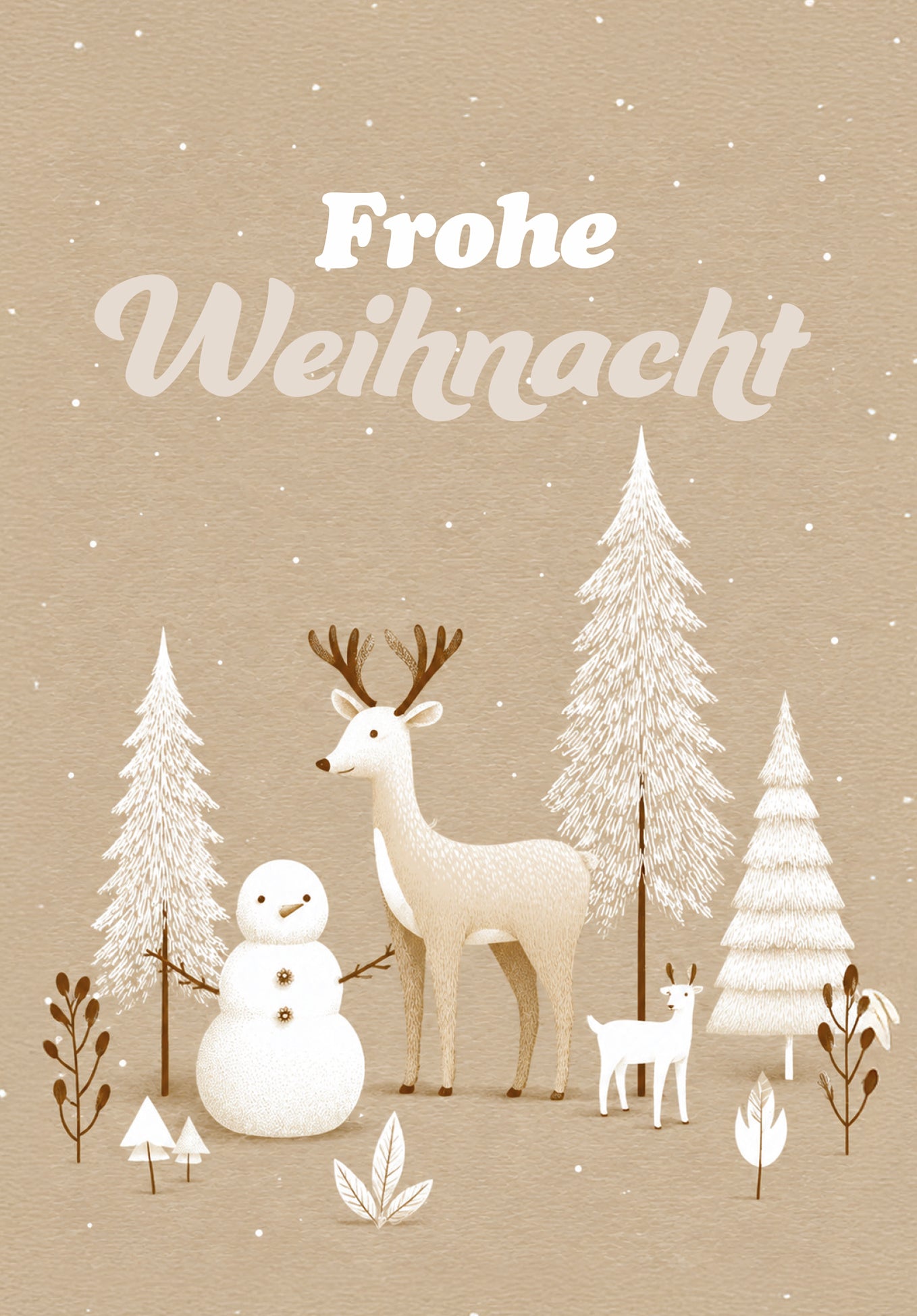 Wunschgutschein Frohe Weihnacht - Wald Beige PDF – Geschenkgutschein Ansicht 2