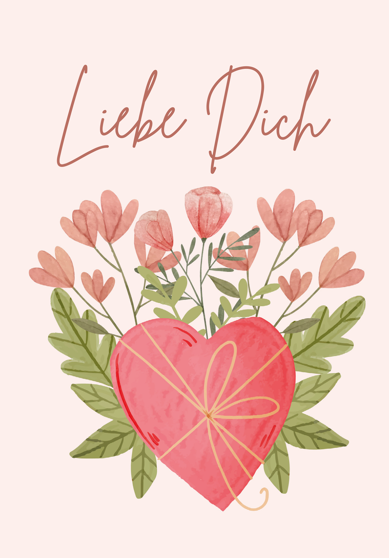Wunschgutschein Liebe Dich - Herz mit Blumen – Geschenkgutschein Ansicht 2