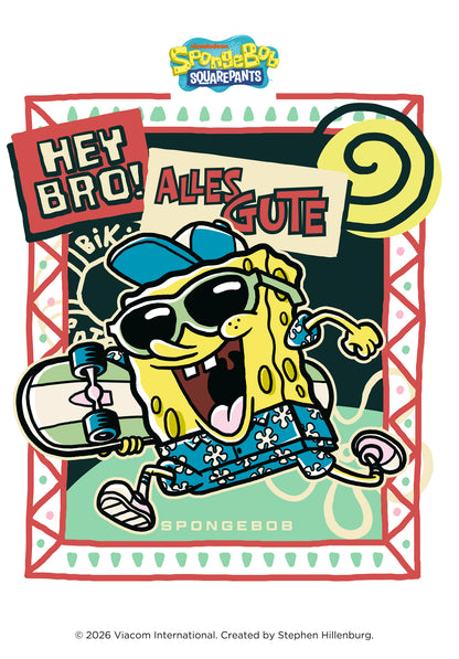 Wunschgutschein Spongebob - Alles Gute - Spongebob Skateboard PDF – Geschenkgutschein Ansicht 1