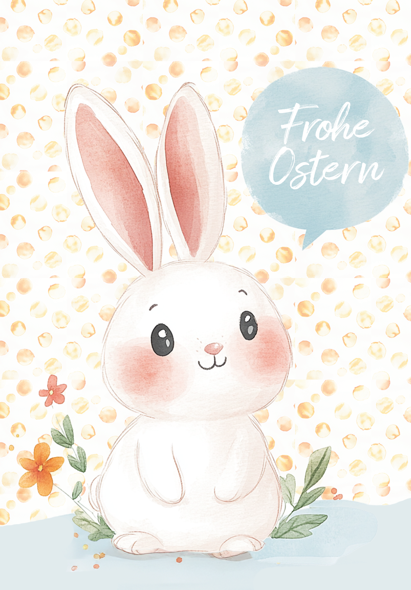 Wunschgutschein Frohe Ostern - Hase Sprechblase – Geschenkgutschein Ansicht 2