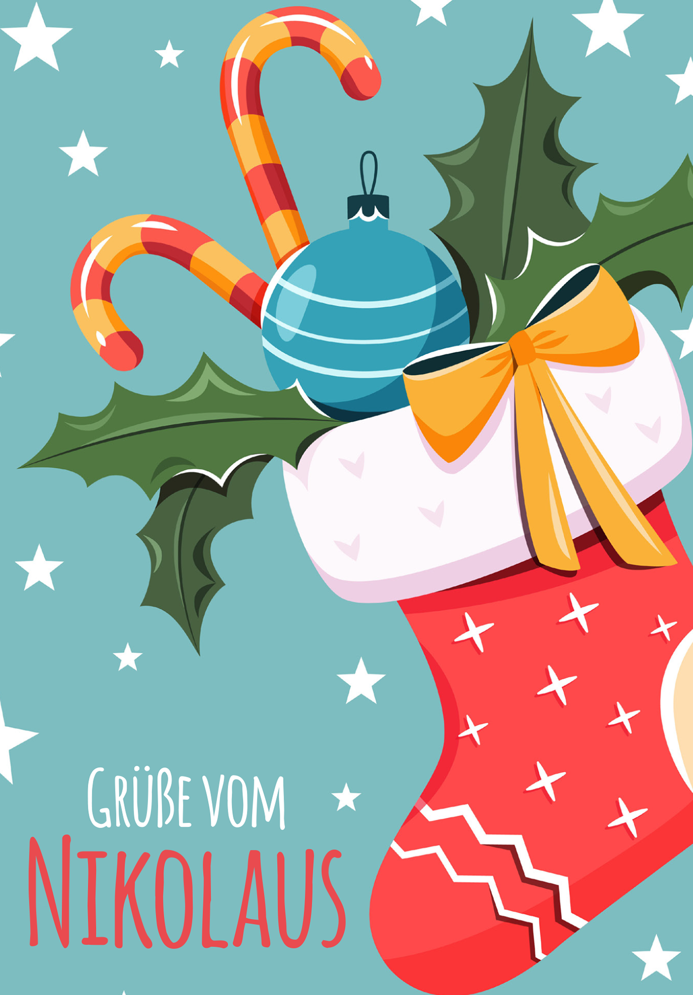 Wunschgutschein Grüße vom Nikolaus - Strumpf – Geschenkgutschein Ansicht 2