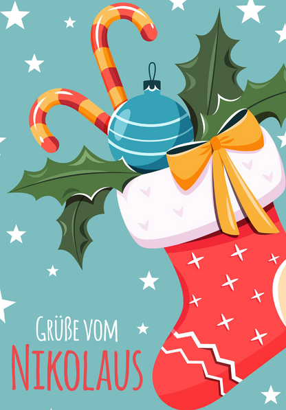 Wunschgutschein Grüße vom Nikolaus - Strumpf – Geschenkgutschein Ansicht 2