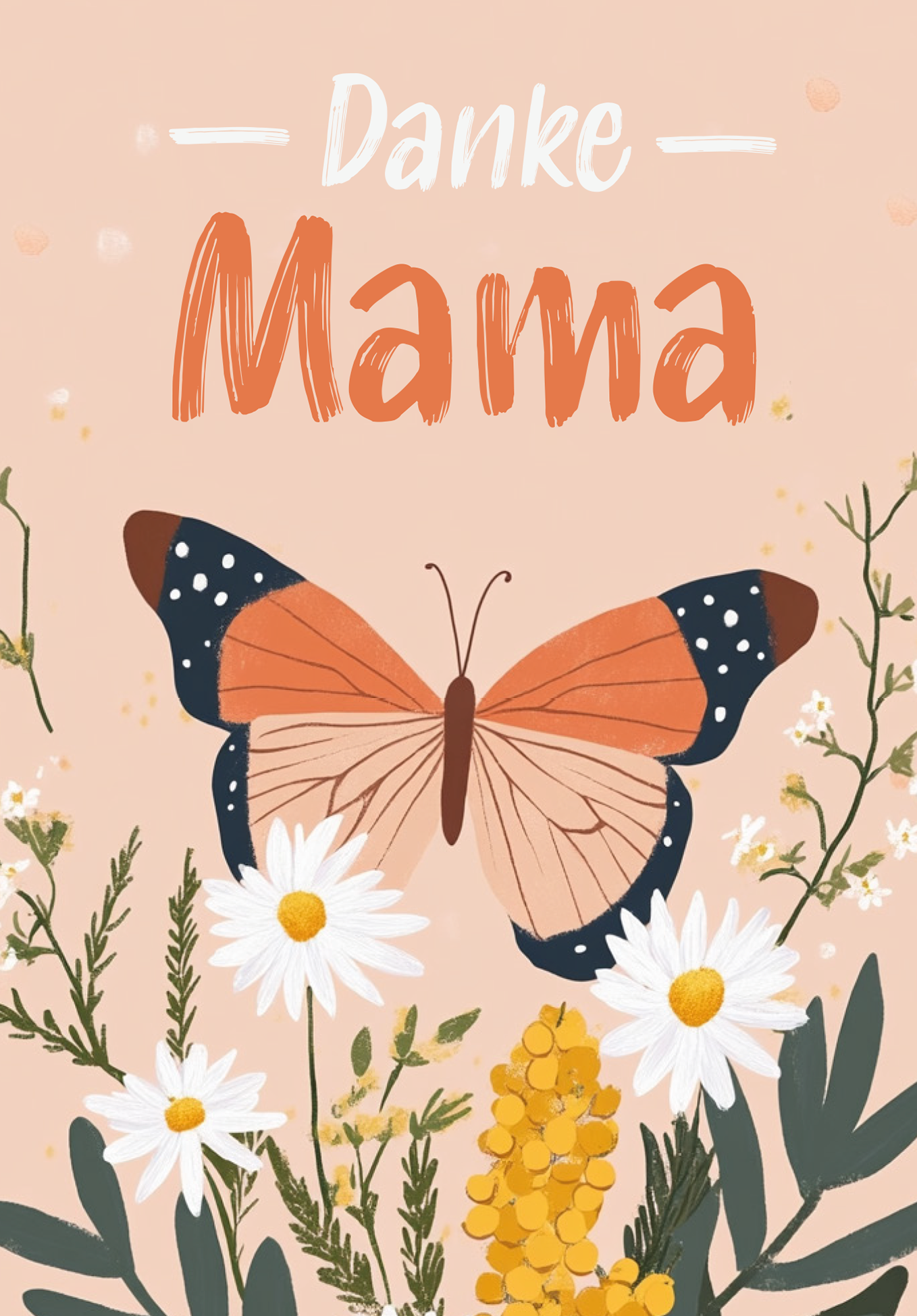 Wunschgutschein Danke Mama - Schmetterling Orange – Geschenkgutschein Ansicht 2