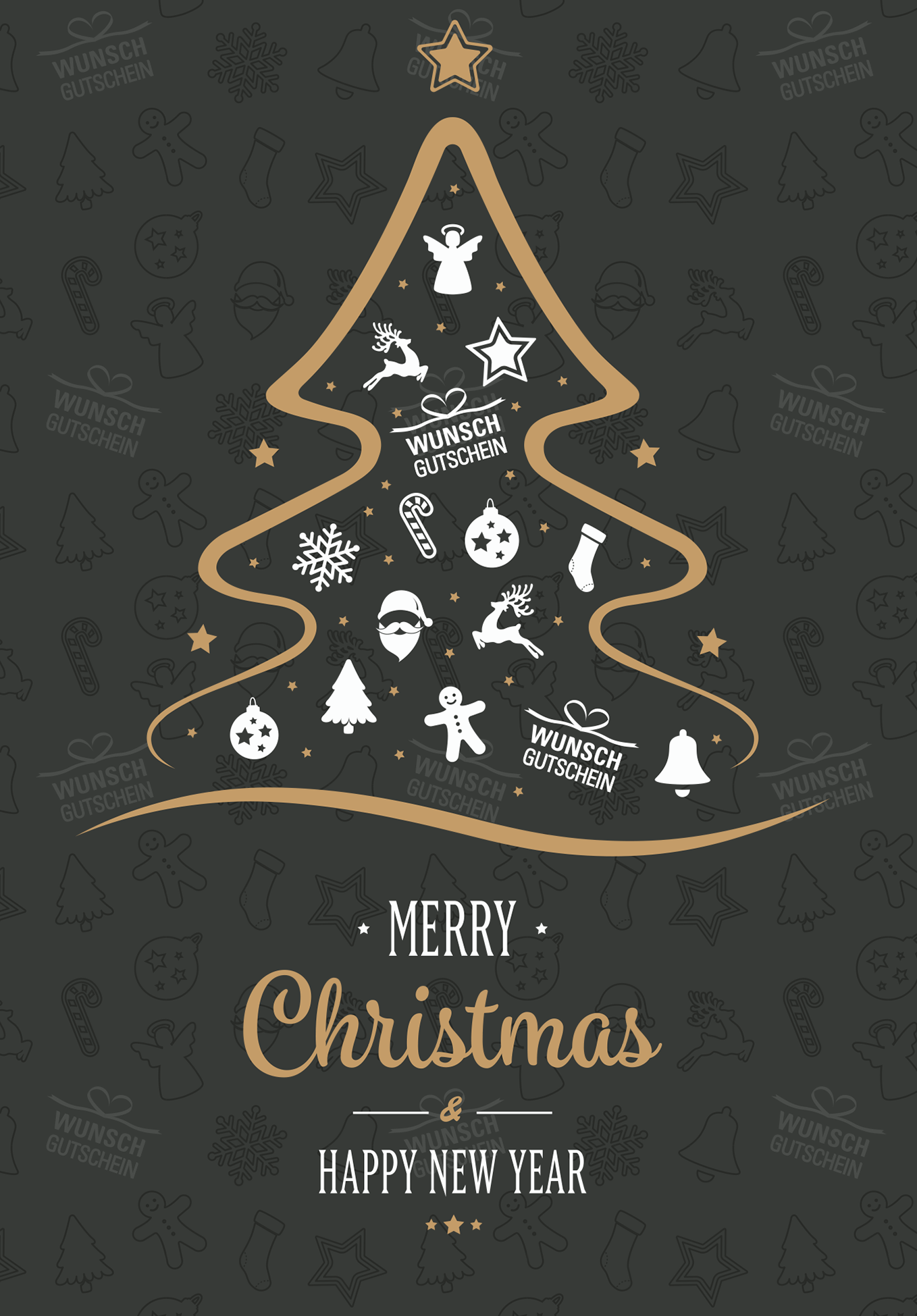 Wunschgutschein Merry Christmas - Weihnachtsbaum – Geschenkgutschein Ansicht 2