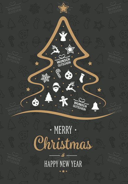 Wunschgutschein Merry Christmas - Weihnachtsbaum – Geschenkgutschein Ansicht 2
