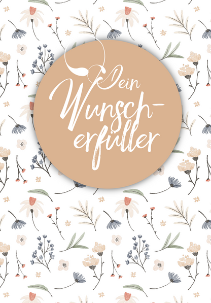 Wunschgutschein Dein Wunscherfüller - Blumen weiß – Geschenkgutschein Ansicht 2