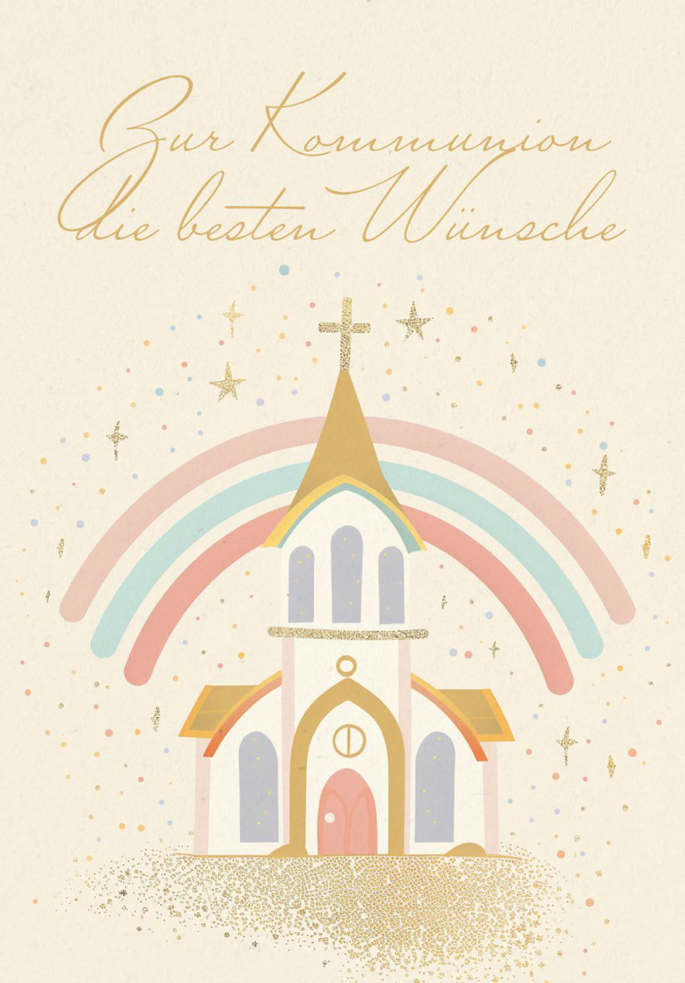 Wunschgutschein Zur Kommunion - Kirche Regenbogen PDF – Geschenkgutschein Ansicht 2