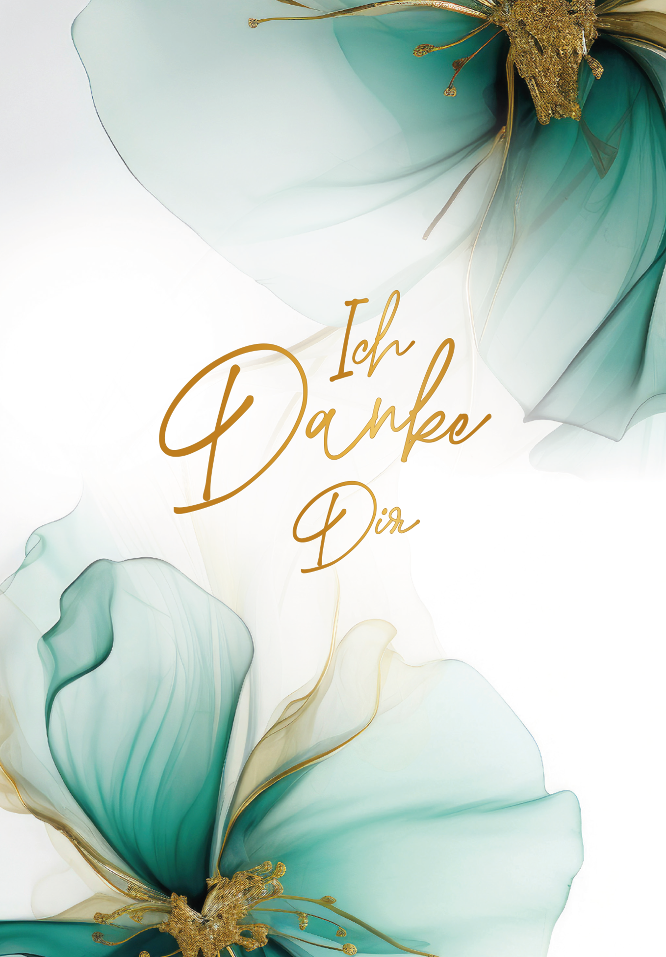 Wunschgutschein Ich Danke Dir - Blumen Grün Gold – Geschenkgutschein Ansicht 2
