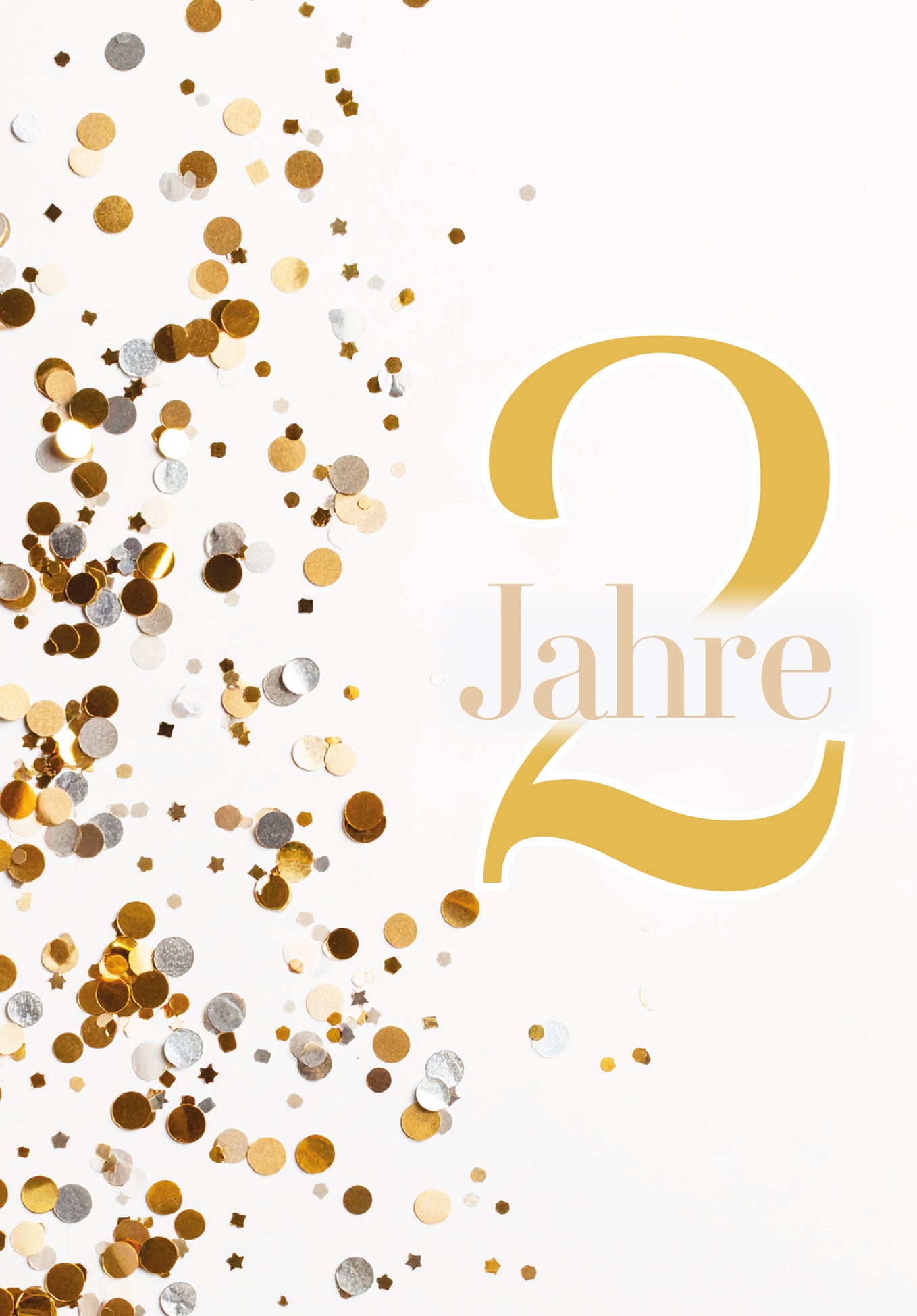 Wunschgutschein 2 Jahre - Konfetti Gold – Geschenkgutschein Ansicht 2
