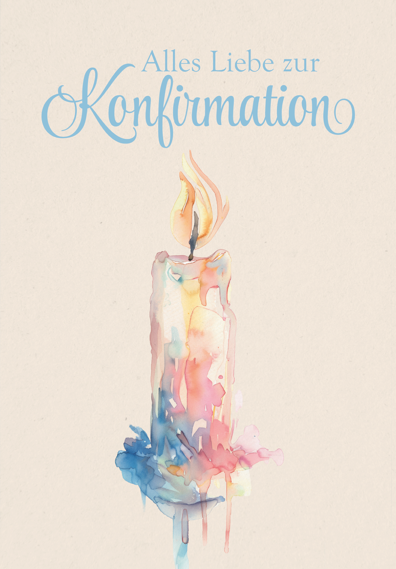 Wunschgutschein Zur Konfirmation - Kerze Aquarell – Geschenkgutschein Ansicht 2
