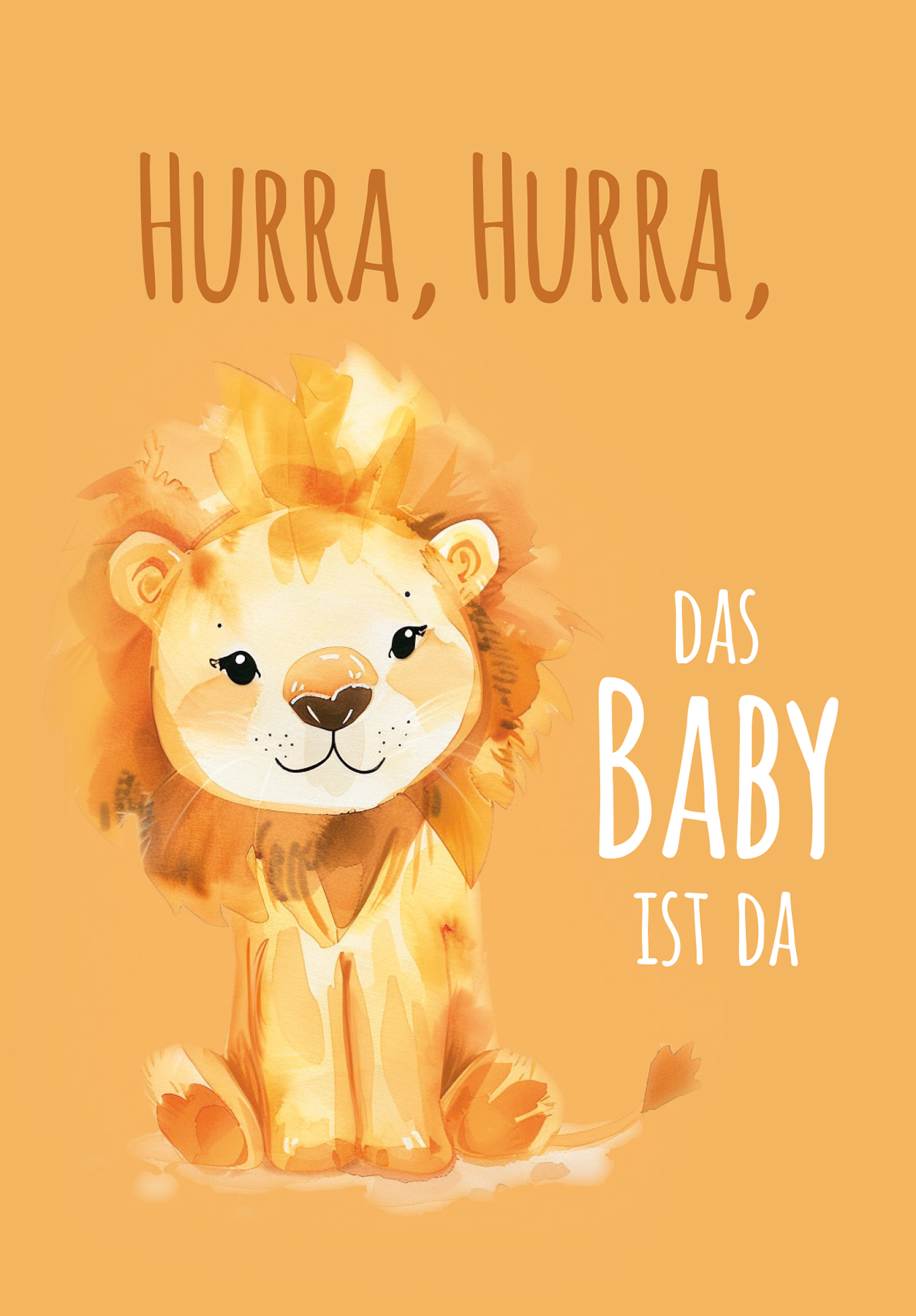 Wunschgutschein Hurra das Baby ist da - Löwe – Geschenkgutschein Ansicht 2
