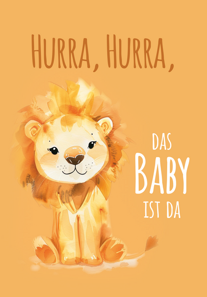 Wunschgutschein Hurra das Baby ist da - Löwe – Geschenkgutschein Ansicht 2