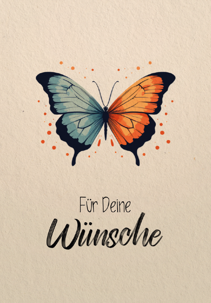Wunschgutschein Für deine Wünsche - Schmetterling – Geschenkgutschein Ansicht 2