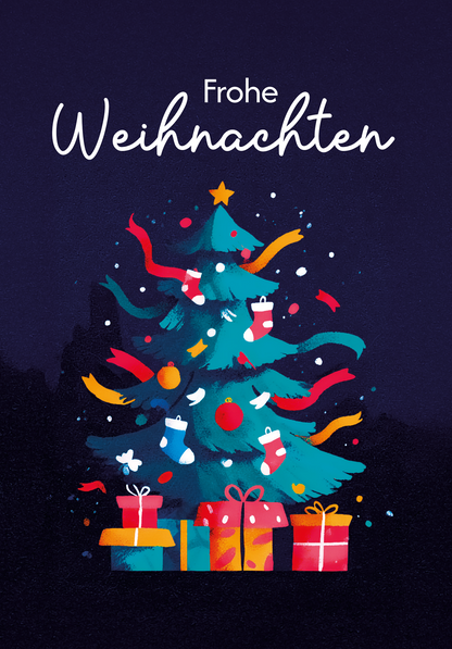 Wunschgutschein Frohe Weihnachten - Tannenbaum Bunt – Geschenkgutschein Ansicht 2