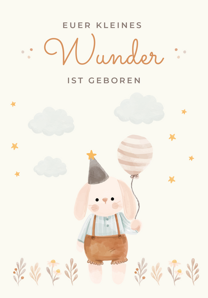 Wunschgutschein Euer kleines Wunder - Hase Beige – Geschenkgutschein Ansicht 2