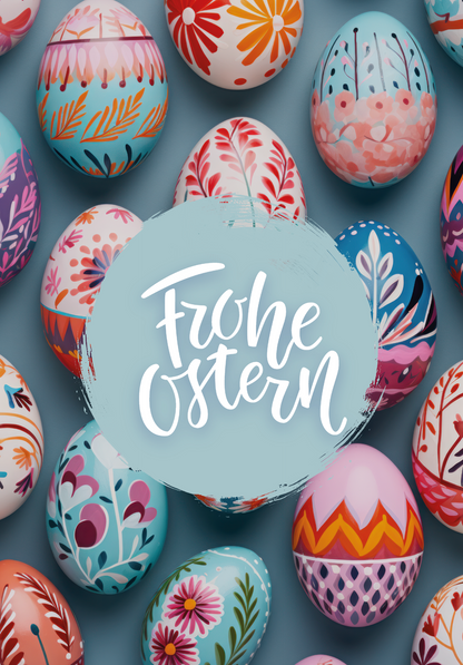 Wunschgutschein Frohe Ostern - Ostereier Bunt – Geschenkgutschein Ansicht 2