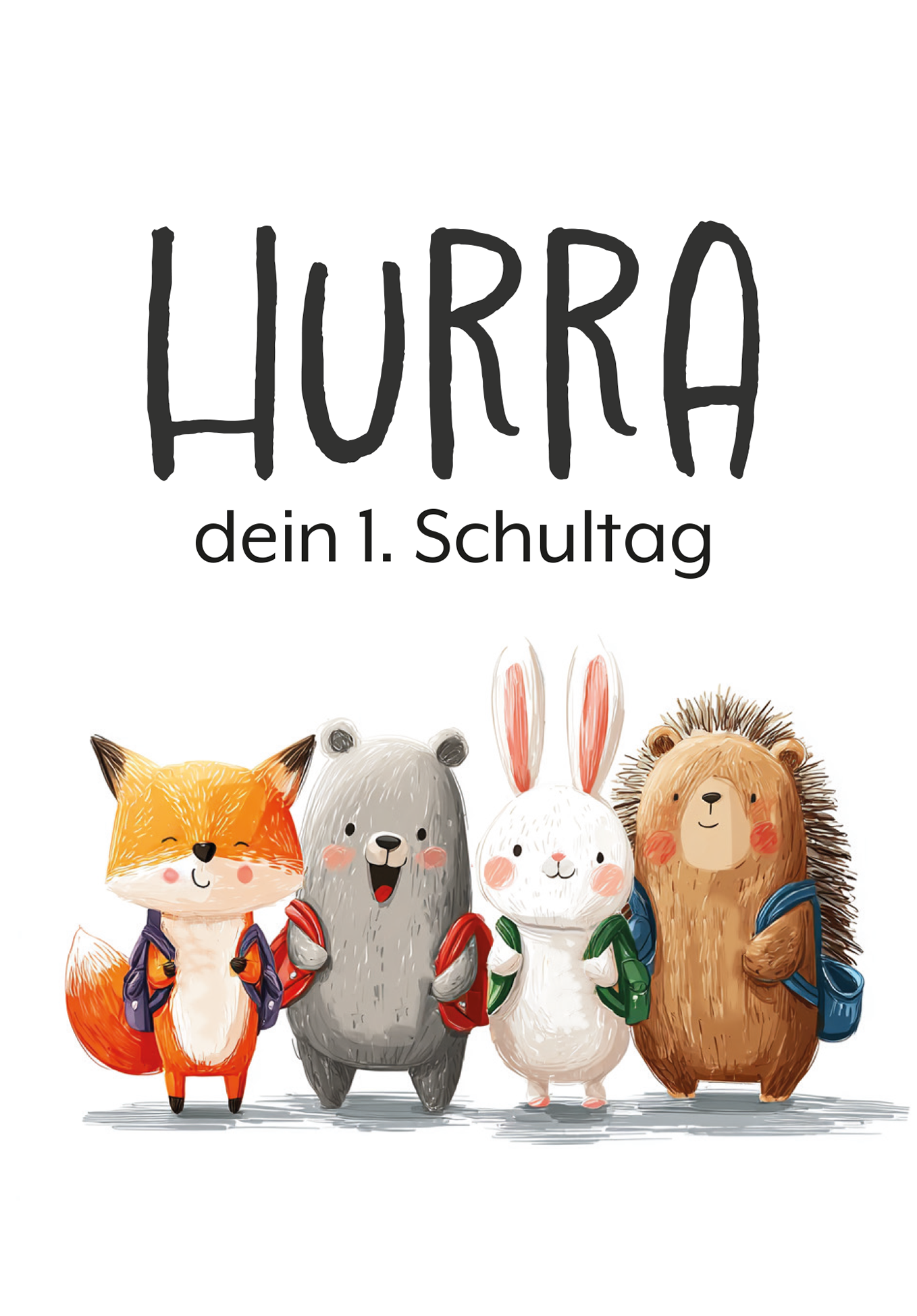 Wunschgutschein Hurra erster Schultag - Tierkinder PDF – Geschenkgutschein Ansicht 2