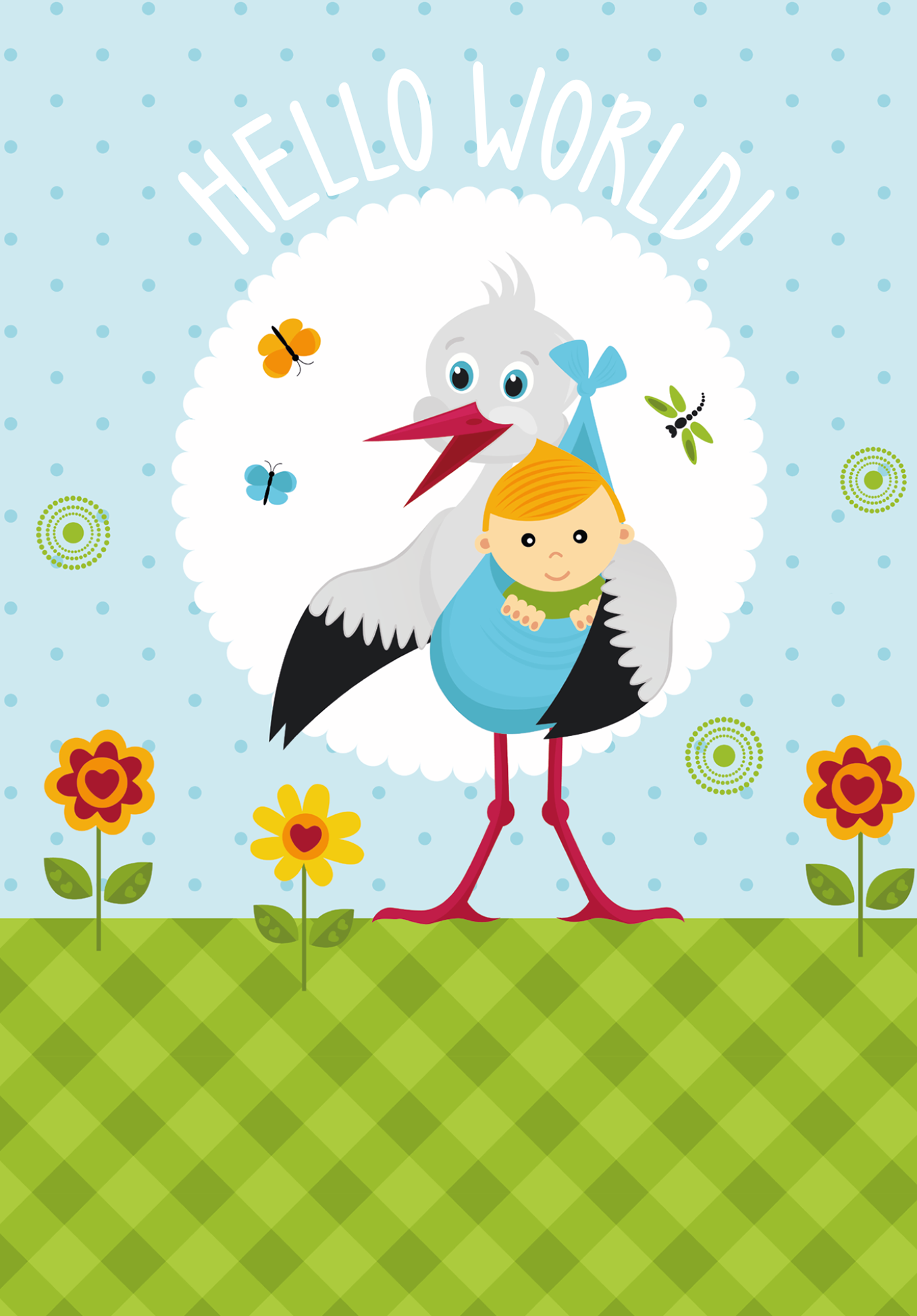 Wunschgutschein Hello World - Storch – Geschenkgutschein Ansicht 6