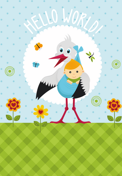Wunschgutschein Hello World - Storch – Geschenkgutschein Ansicht 6