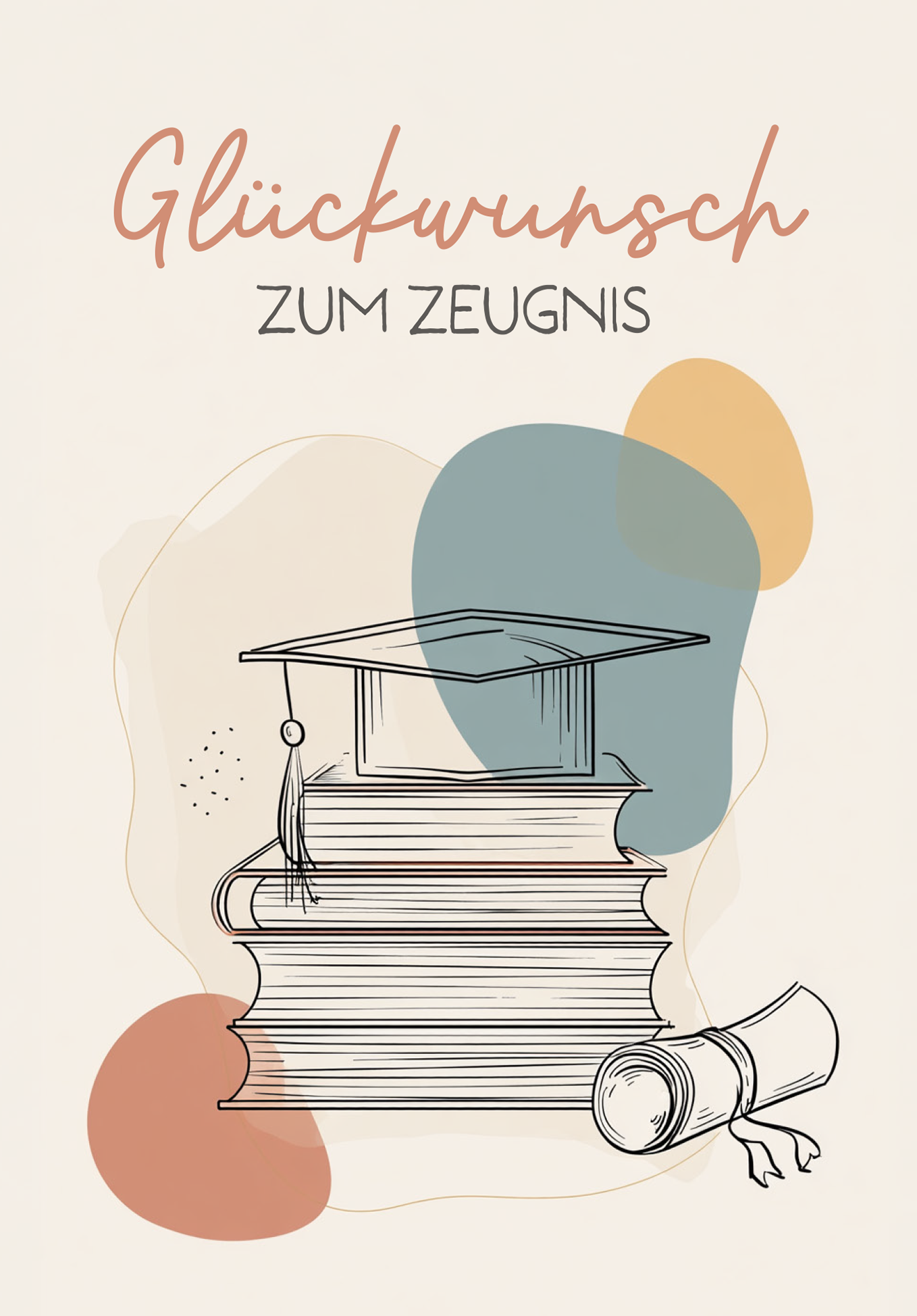 Wunschgutschein Glückwunsch Zeugnis - Bücher und Hut – Geschenkgutschein Ansicht 2