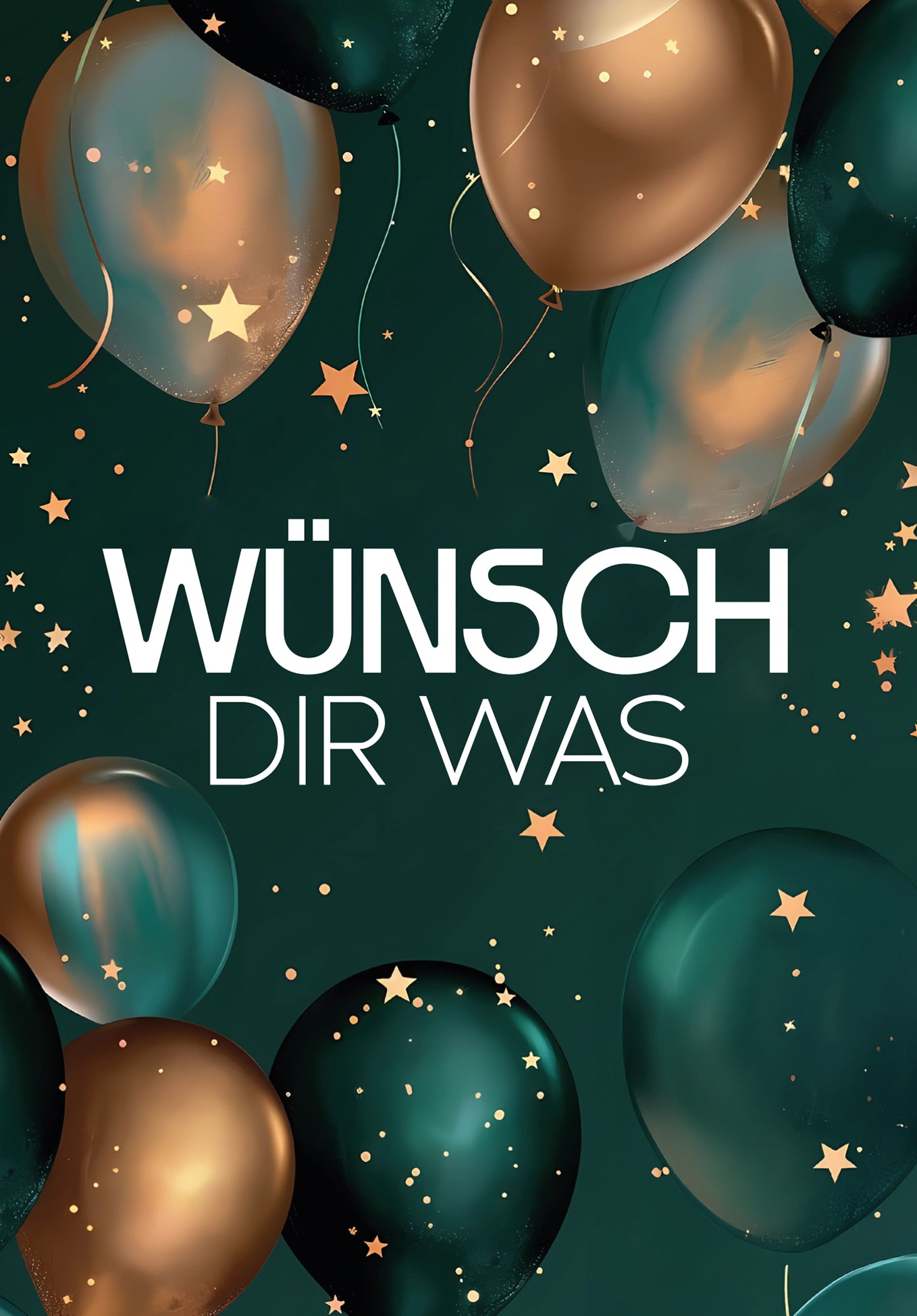 Wunschgutschein Wünsch dir was - Ballons Dunkelgrün Gold – Geschenkgutschein Ansicht 2