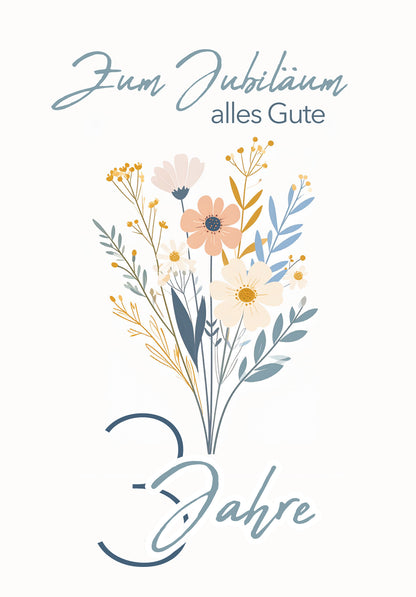 Wunschgutschein 3 Jahre - Blumenstrauß Weiß – Geschenkgutschein Ansicht 2