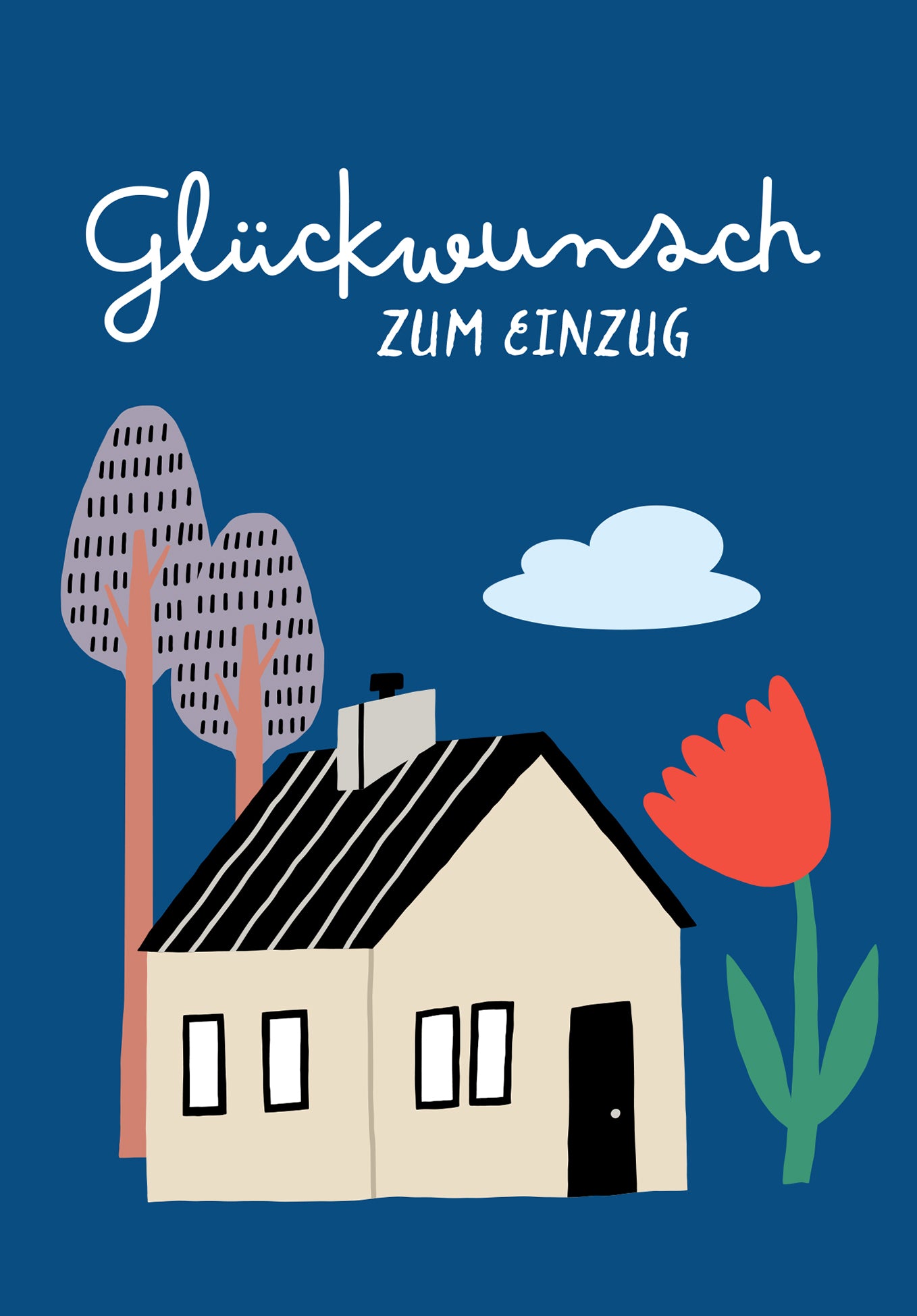 Wunschgutschein Glückwunsch zum Einzug - Haus Blume Blau – Geschenkgutschein Ansicht 2