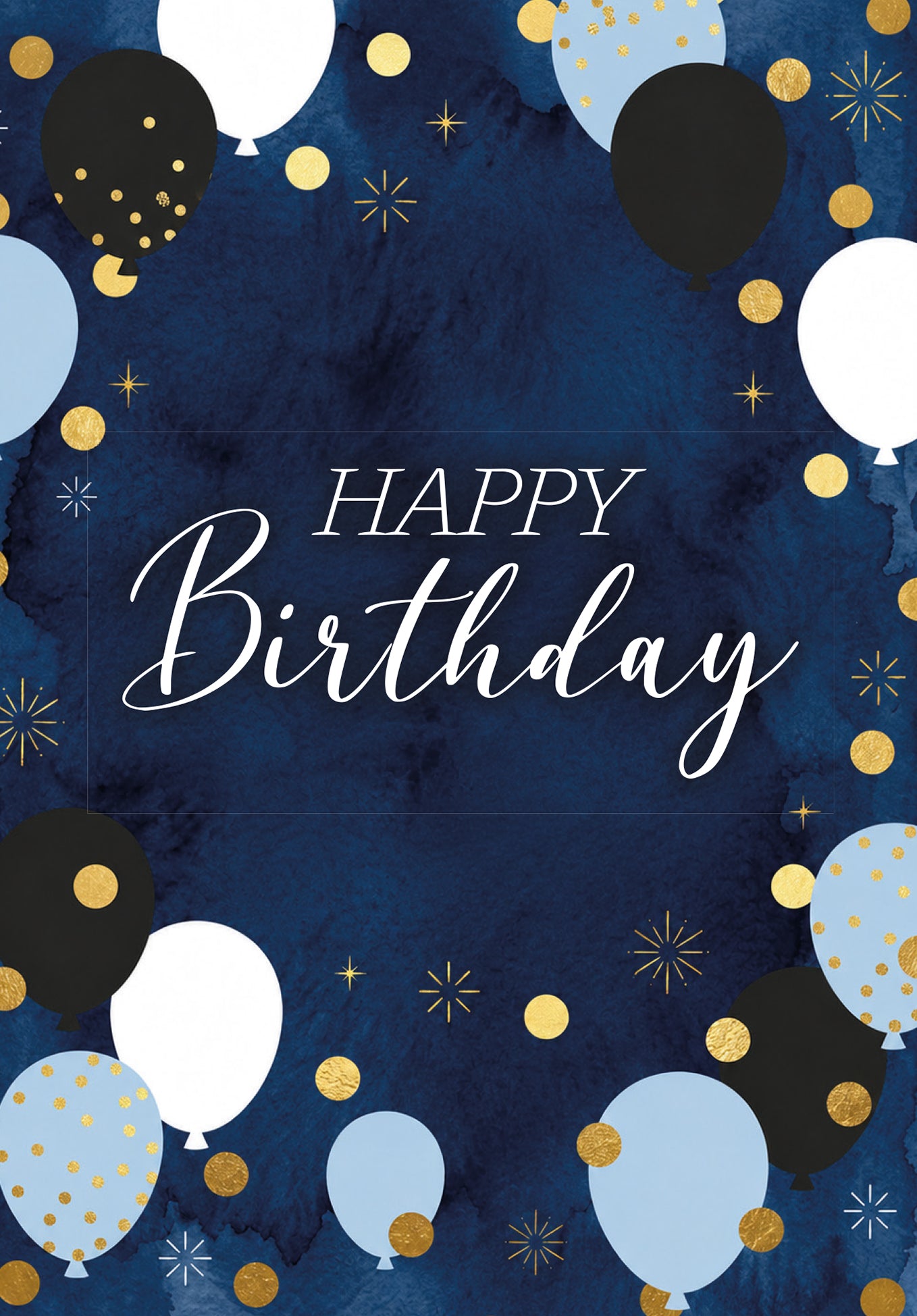 Wunschgutschein Happy Birthday - Ballons Punkte Gold – Geschenkgutschein Ansicht 2