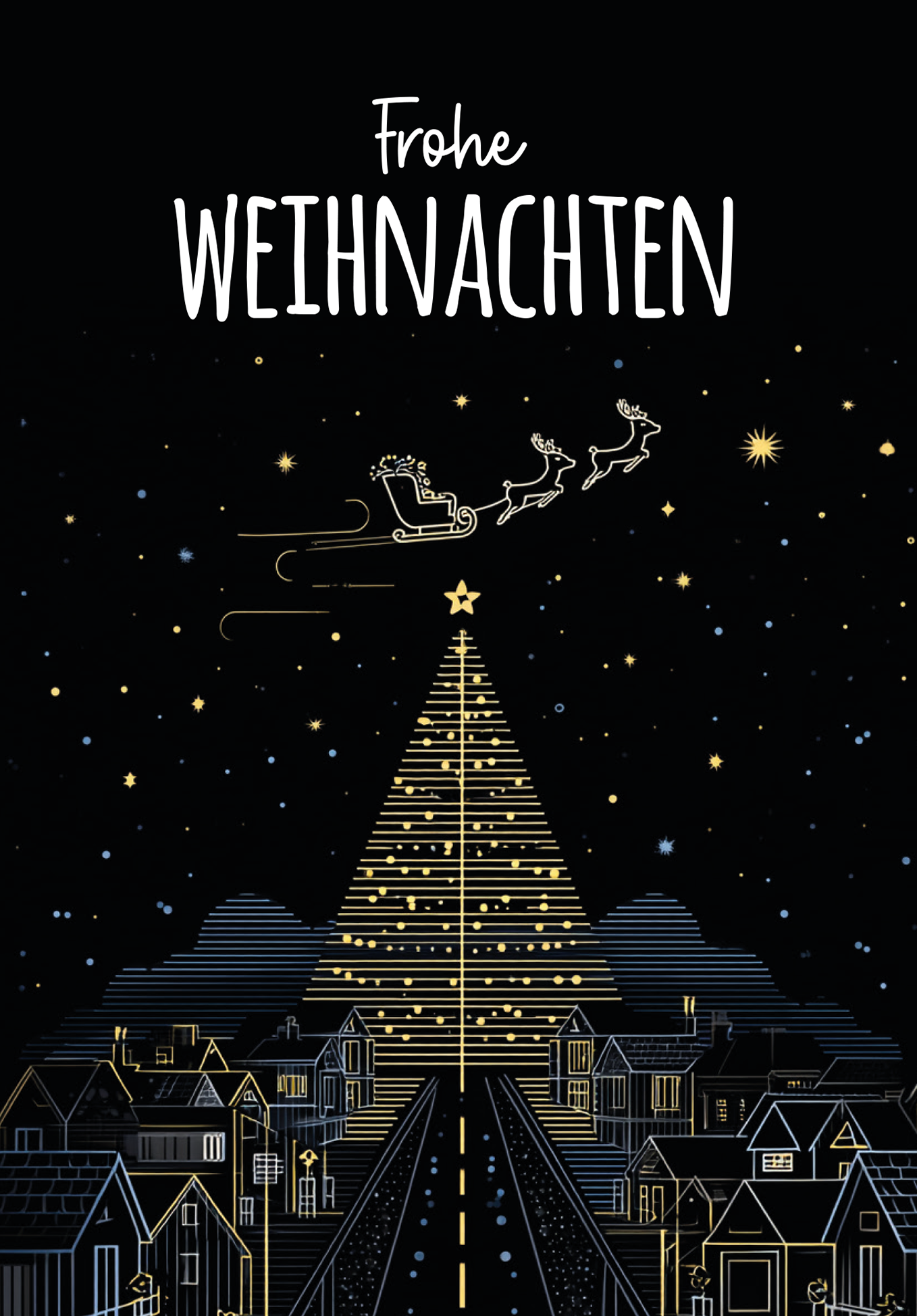 Wunschgutschein Frohe Weihnachten - Stadt Tannenbaum – Geschenkgutschein Ansicht 2