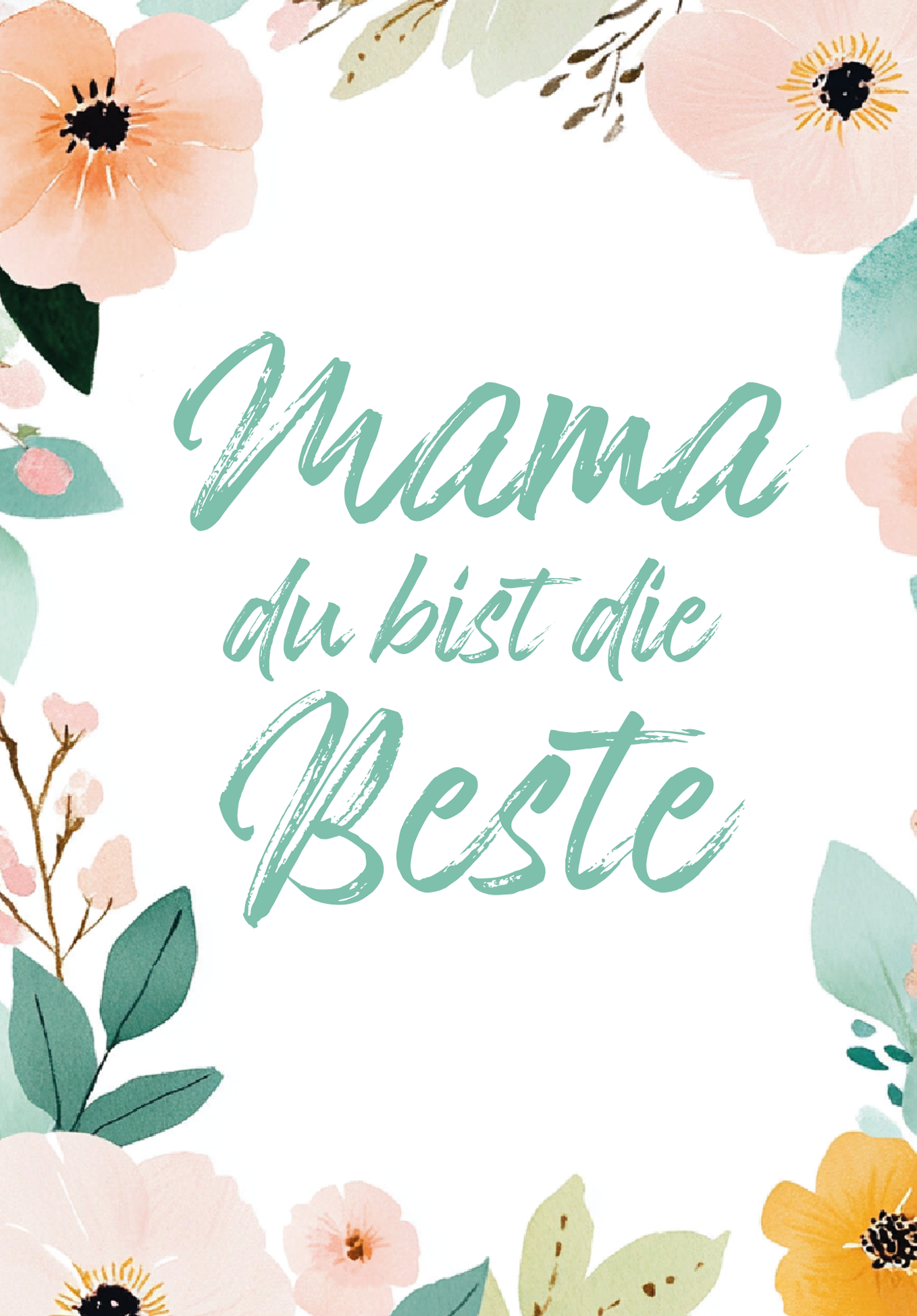 Wunschgutschein Mama du bist die Beste - Blumenrahmen – Geschenkgutschein Ansicht 2