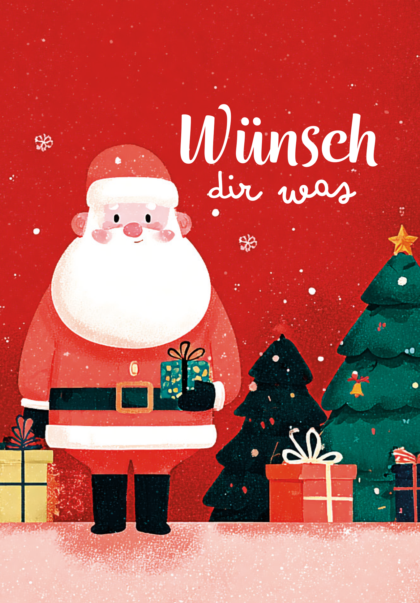 Wunschgutschein Wünsch dir was - Weihnachtsmann Rot PDF – Geschenkgutschein Ansicht 2