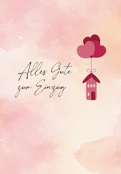 Wunschgutschein Alles Gute Einzug - Herz Haus – Geschenkgutschein Ansicht 2