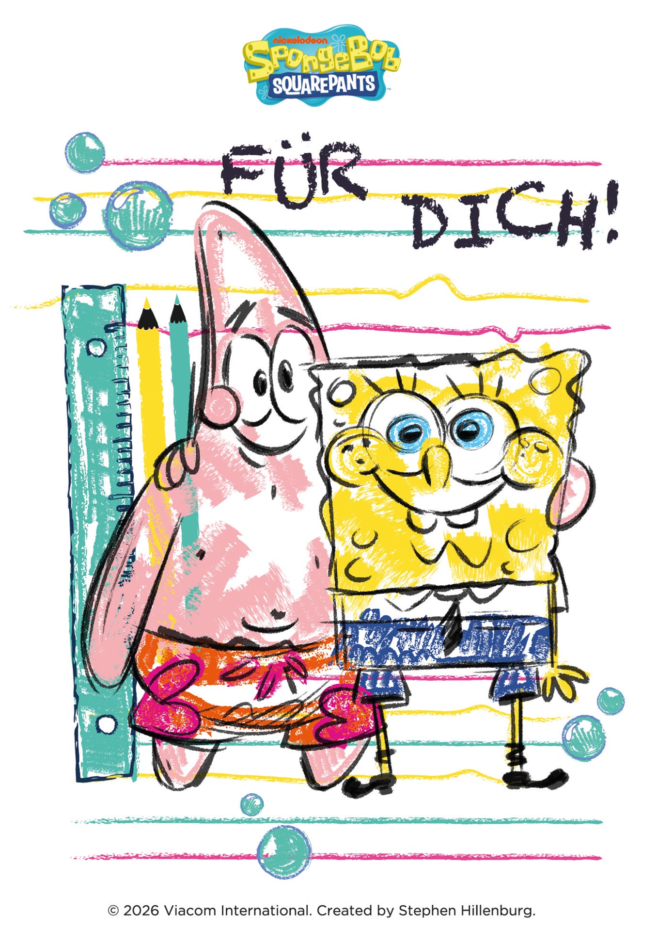 Wunschgutschein Spongebob - Für Dich - Spongebob und Patrick Gezeichnet PDF – Geschenkgutschein Ansicht 2