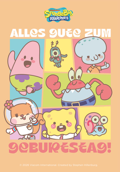 Wunschgutschein Spongebob - Alles Gute zum Geburtstag - Figuren Kacheln PDF – Geschenkgutschein Ansicht 2