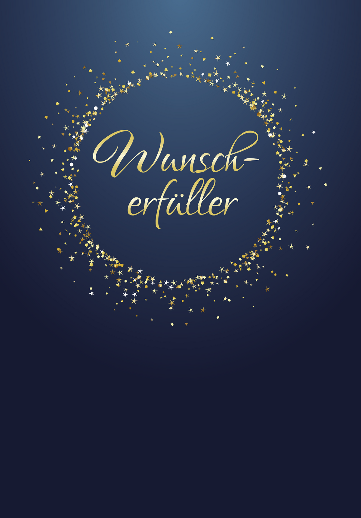 Wunschgutschein Wunscherfüller - Gold Blau PDF – Geschenkgutschein Ansicht 2