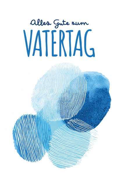 Wunschgutschein Alles Gute zum Vatertag - Blaue Formen – Geschenkgutschein Ansicht 2