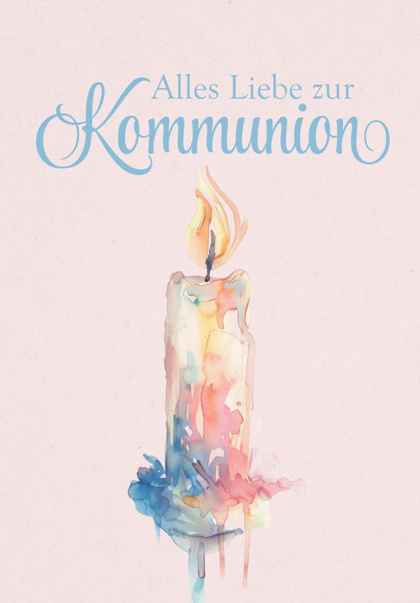 Wunschgutschein Alles Liebe zur Kommunion - Kerze Aquarell PDF – Geschenkgutschein Ansicht 2
