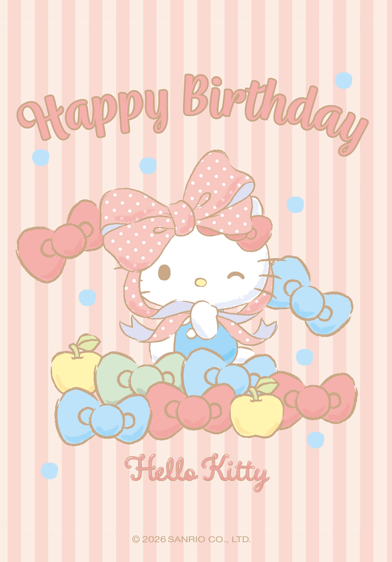 Wunschgutschein Hello Kitty - Happy Birthday - Pink Gestreift PDF – Geschenkgutschein Ansicht 2