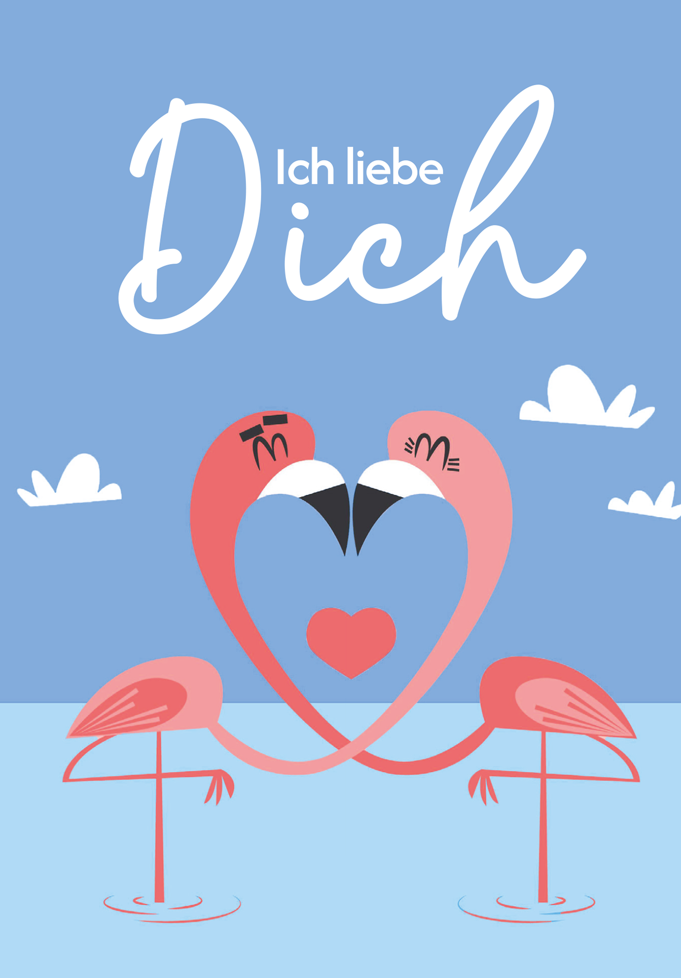Wunschgutschein Ich liebe Dich - Flamingos – Geschenkgutschein Ansicht 2