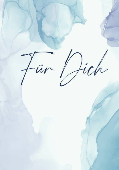 Wunschgutschein Für Dich - Aquarell Blau – Geschenkgutschein Ansicht 2