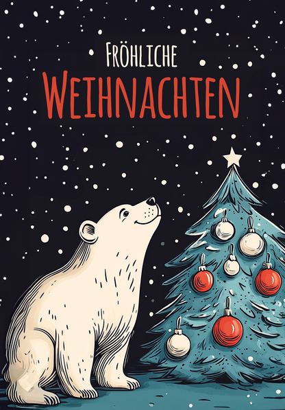 Wunschgutschein Fröhliche Weihnachten - Eisbär – Geschenkgutschein Ansicht 2