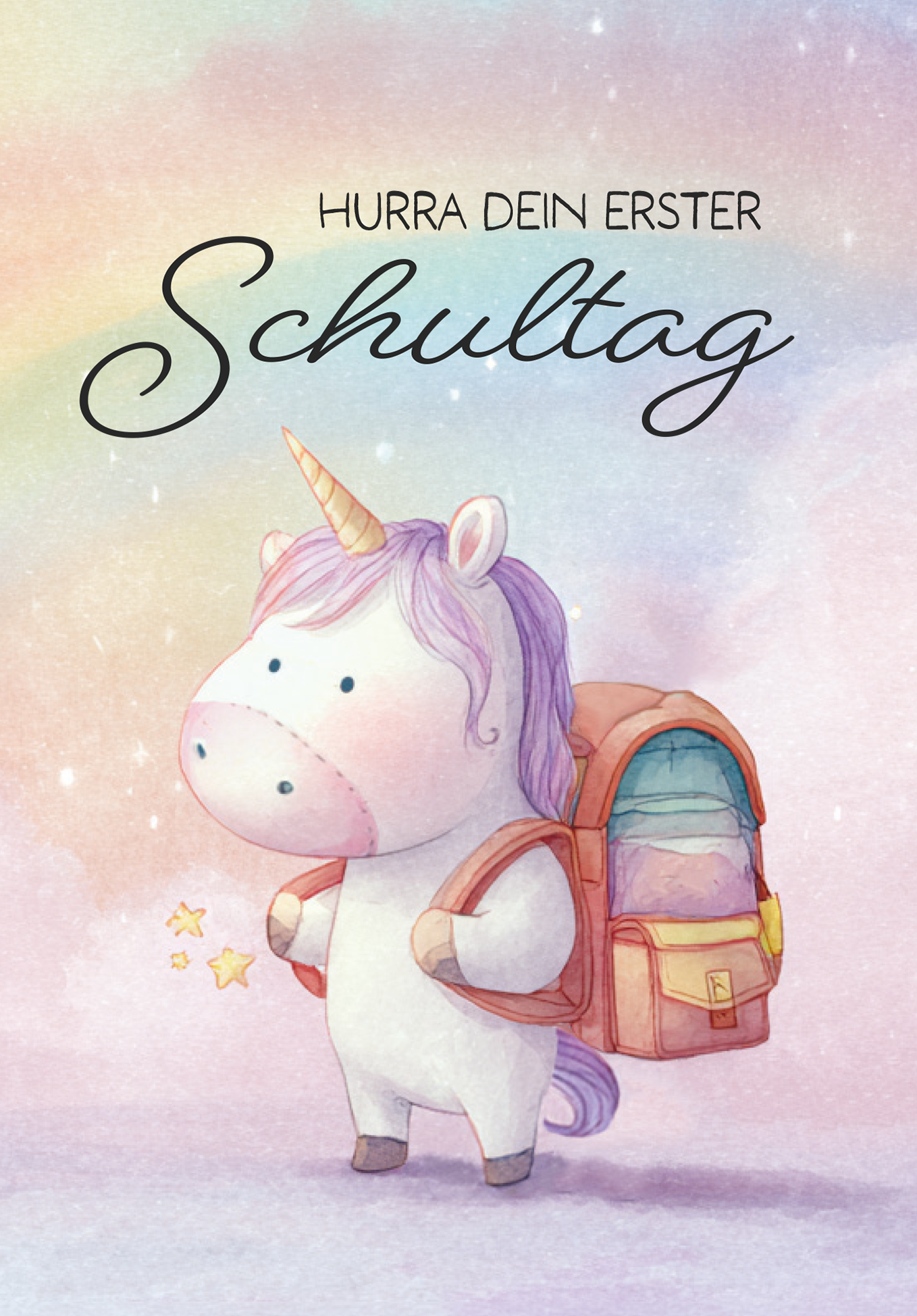 Wunschgutschein Hurra erster Schultag - Einhorn – Geschenkgutschein Ansicht 2